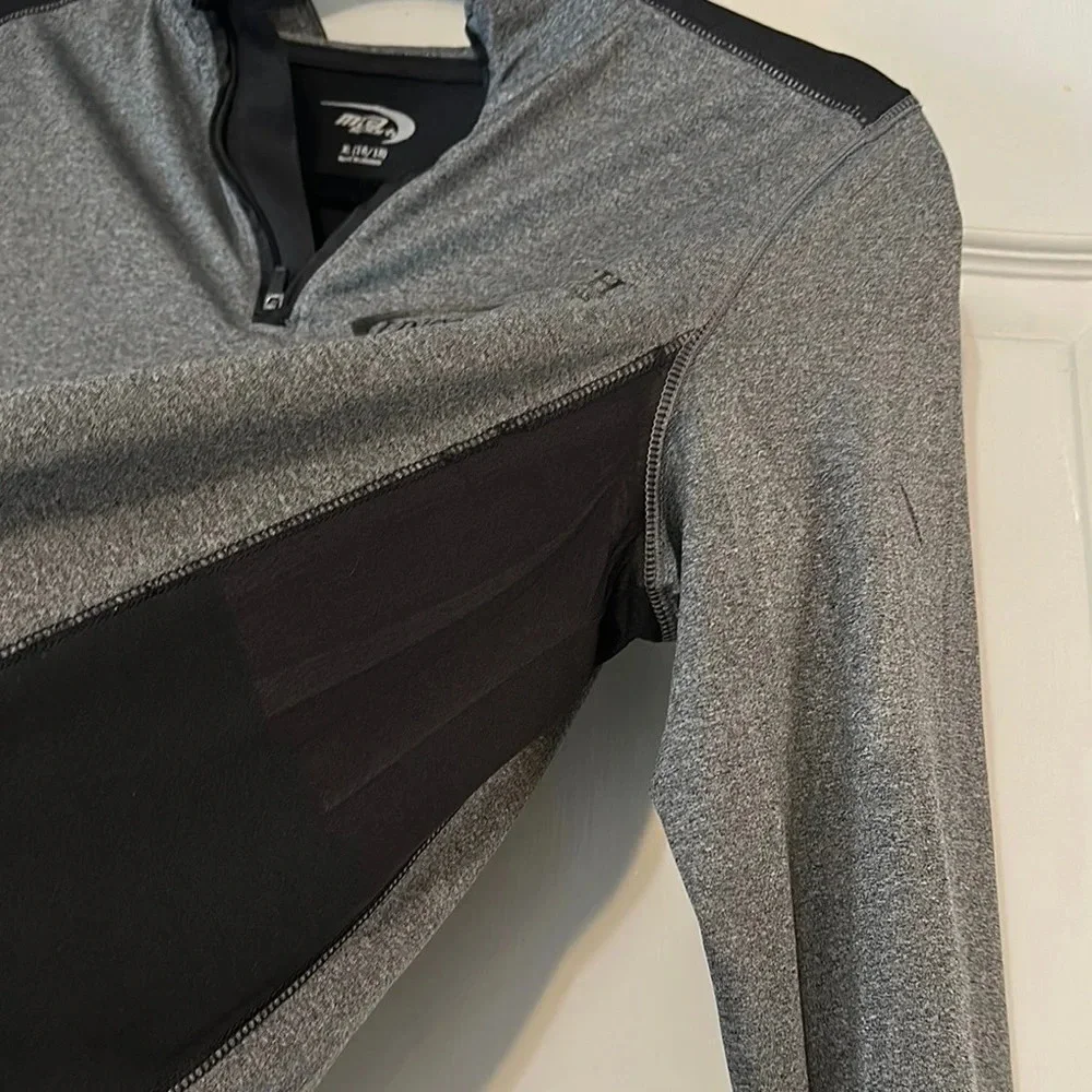 MTA Sport Gray and Black Long Sleeve Athletic Tee